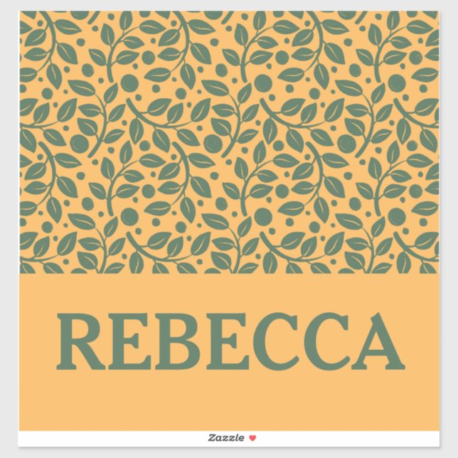 Adesivo Bagagem de Padrões de Folha Laranja e Verde (Folha)