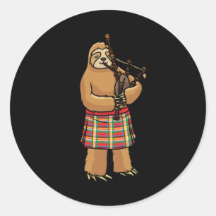 Adesivo Bagpipe Scotland Sloth com Bag Pipes