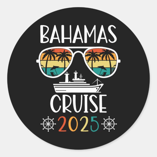 Adesivo Bahamas Cruise 2025 Família de Viagens de Férias C (Frente)