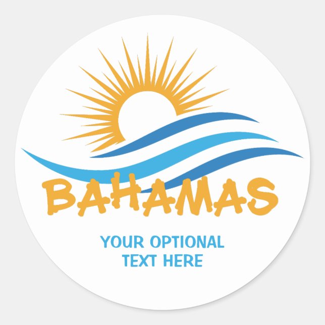 Adesivo Bahamas de texto personalizado (Frente)