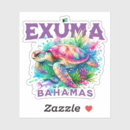 Adesivo Bahamas Souvenir Presente: Exuma Bahamas Tartaruga
