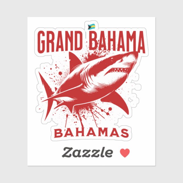 Adesivo Bahamas Souvenir Presente: Grande Bahama Bahamas T (Folha)