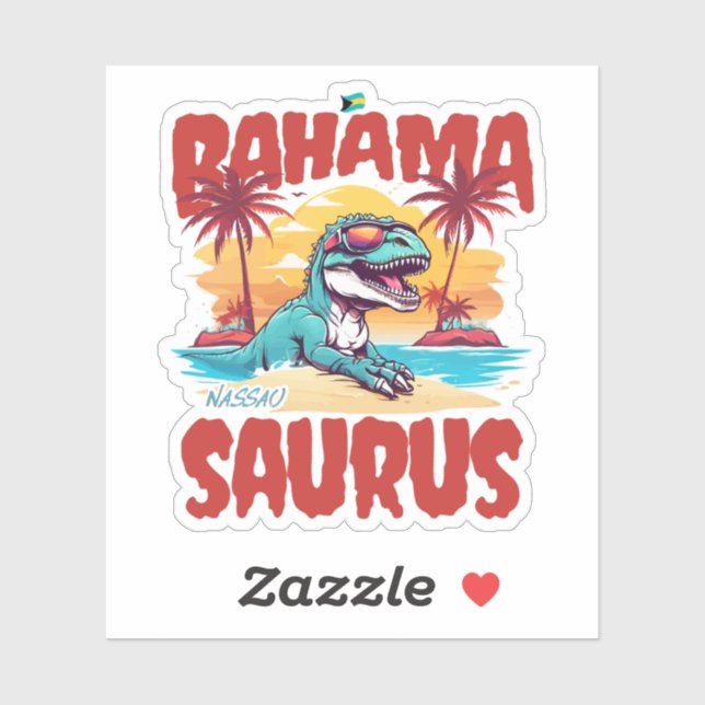 Adesivo Bahamas Souvenir Presente: Nassau Bahama Saurus T- (Folha)