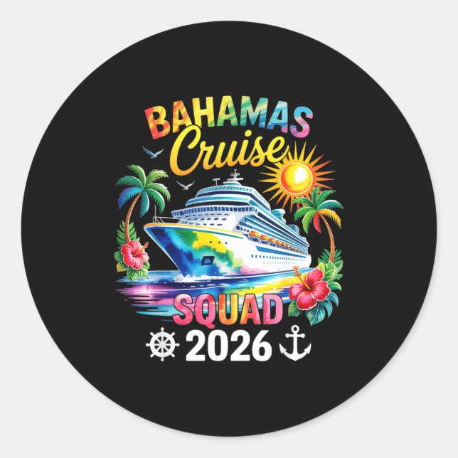 Adesivo Bahamas Vacation 2026 Squad Family Friends Matchin (Frente)