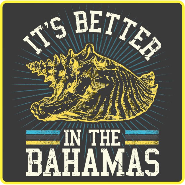 Adesivo Bahamas-Vaga-Conch-Sticker Cruise Bahamian (Frente)