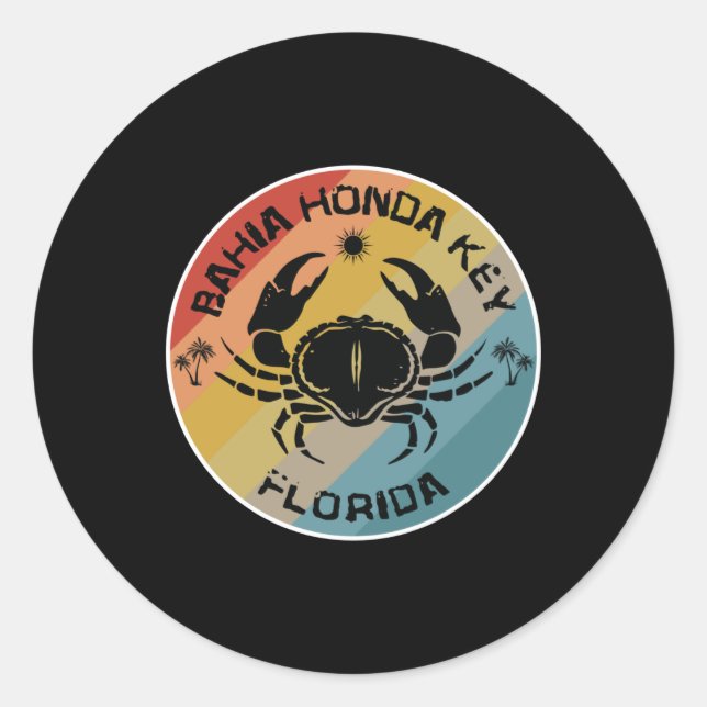 Adesivo Bahia Honda Key Florida Crab Art (Frente)