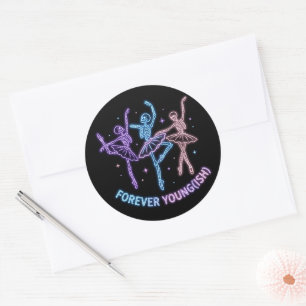 Adesivo Bailarina Esqueleto Aniversário Para Sempre Jovem(
