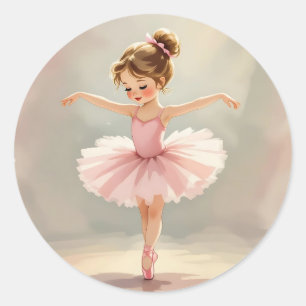 Adesivo Bailarina Menina Fofa em Tutu Rosa