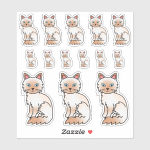 Adesivo Bairman De Ponto Vermelho/Gatos De Cartoon De Ragd