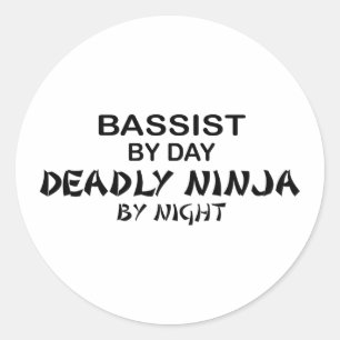 Adesivo Baixista Ninja mortal em a noite