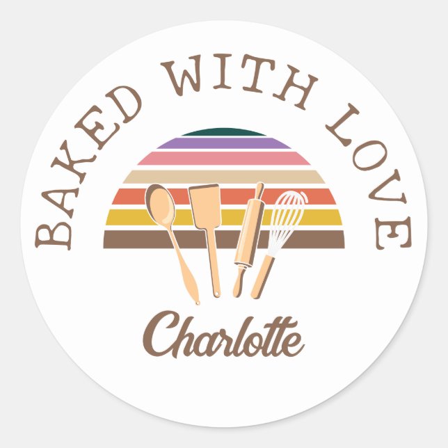 Adesivo BAKED Personalizado COM AMOR (Frente)