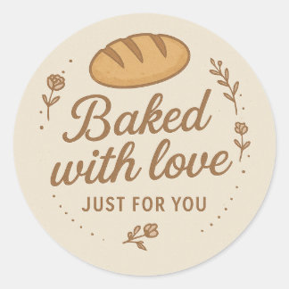 Adesivo Baked With Love Sticker Label
