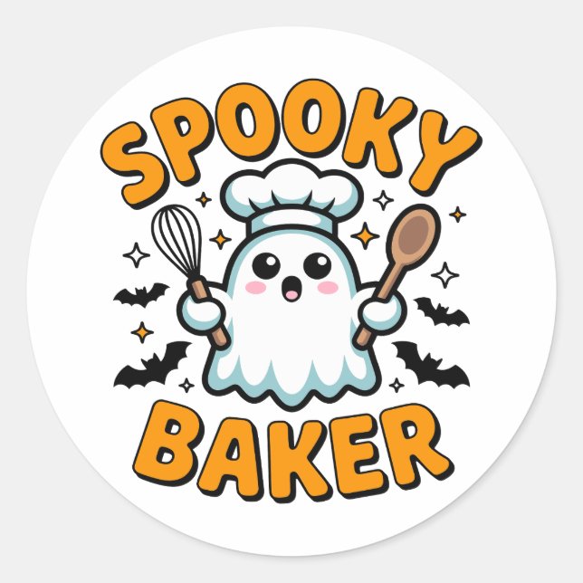 Adesivo Baker Spooky - Banheira Ghost Cute Halloween (Frente)