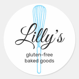 Adesivo Baker Whisk Bakery Square Cartão de visita Classic