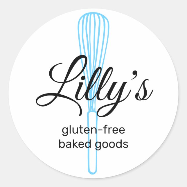 Adesivo Baker Whisk Bakery Square Cartão de visita Classic (Frente)