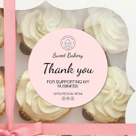 Adesivo Bakery Custom Logo Thank You Business 