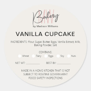 Adesivo Bakery Home Allergy Legal License Business Sticker