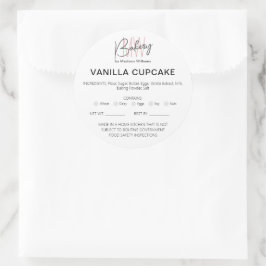 Adesivo Bakery Home Allergy Legal License Business Sticker