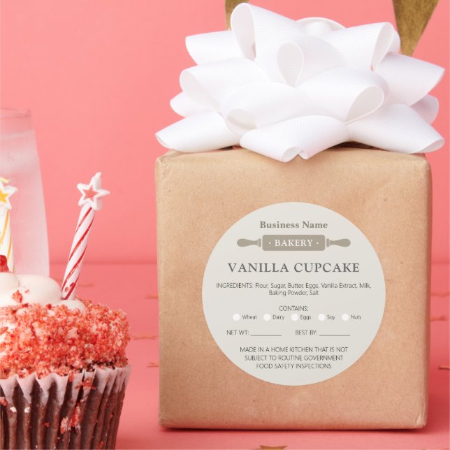 Adesivo Bakery Home Allergy Licença legal Rolling Pin (Festa)