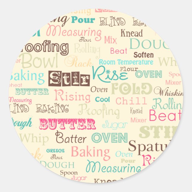 Adesivo Bakery Lingo {Round Stickers} (Frente)