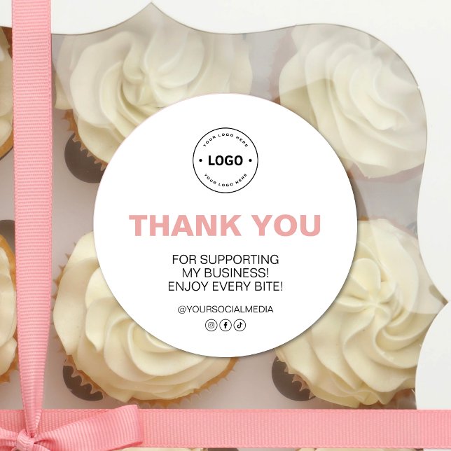 Adesivo Bakery Logo Thank You   (Bakery Logo Thank You Classic Round Sticker)