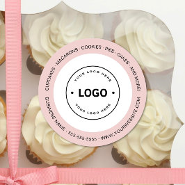 Adesivo Bakery Logo White and Pink