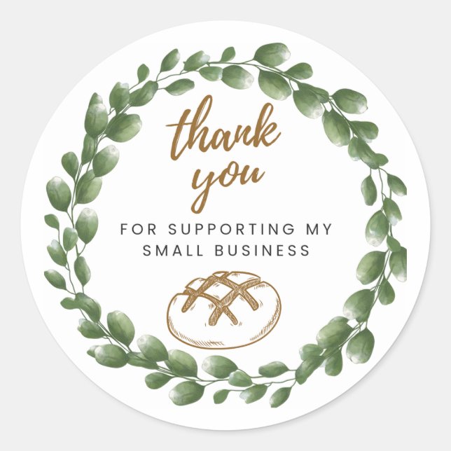 Adesivo Bakery Sourdough Thank You Round Sticker (Frente)