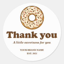 Adesivo Bakery Thank You Sticker Brown Donut Illustration 