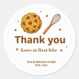 Adesivo Bakery Thank You Stickers Cookie and Whisk Design
