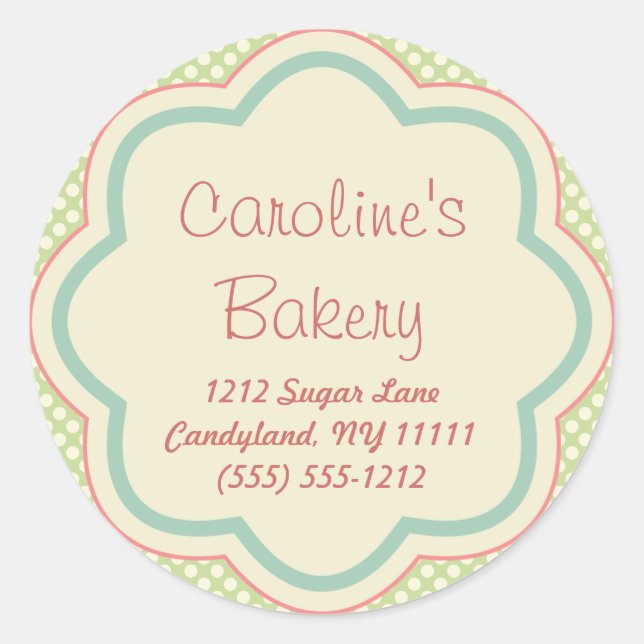 Adesivo Baking and Bakery Boutique, Bolinhas Verde (Frente)