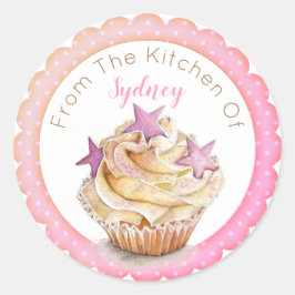 Adesivo Baking de Cupcake rosa