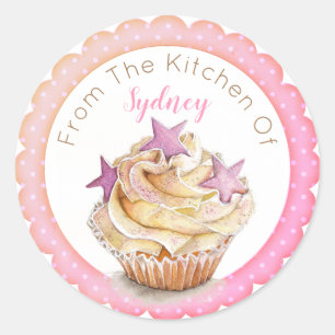 Adesivo Baking de Cupcake rosa