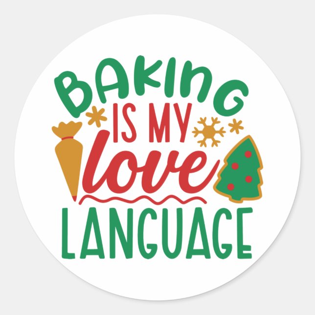 Adesivo Baking é a minha língua de amor (Frente)