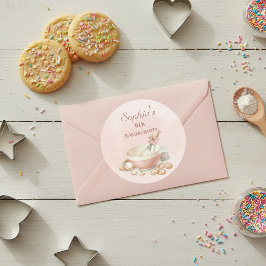 Adesivo Baking Party Girls Birthday Elegant Bowl & Whisk 