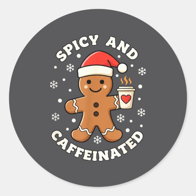 Adesivo Baking Scy And Caffeinated Gingerbread Coffee Chri (Frente)