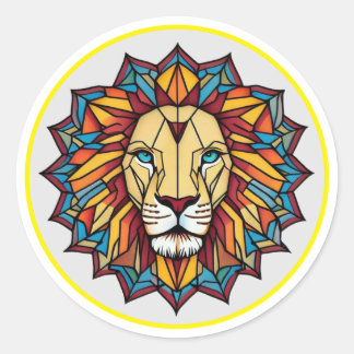 Adesivo "Balança vibrante arte geométrica de leão"