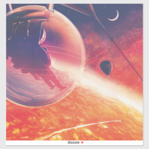 Adesivo Balão de ar quente extremo na paisagem vulcânica