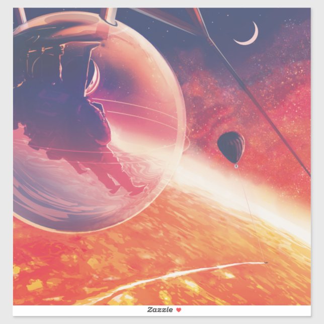 Adesivo Balão de ar quente extremo na paisagem vulcânica (Folha)