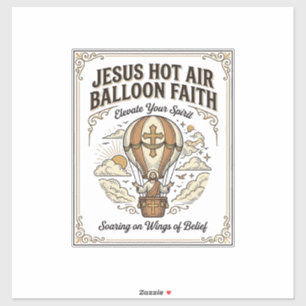 Adesivo Balão de Ar Quente Jesus Fé Balão de Ar Quente Jes
