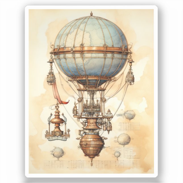 Adesivo Balão de Ar Quente Steampunk (3) (Frente)
