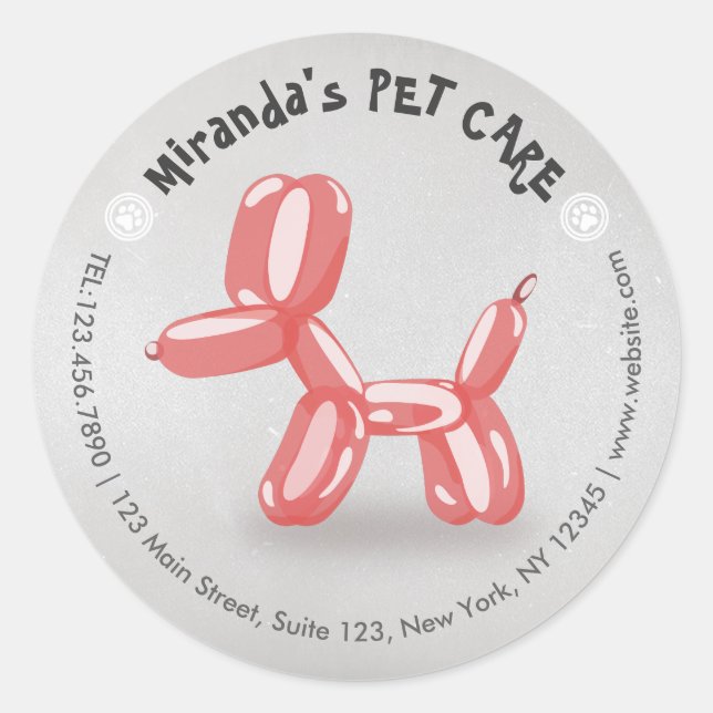 Adesivo Balão de Cachorro Cachorro Cachorro Sentado com Pe (Frente)