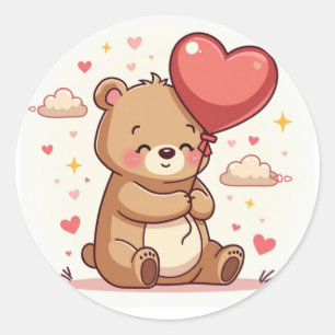 Adesivo Balão de Coração do Urso Chubby