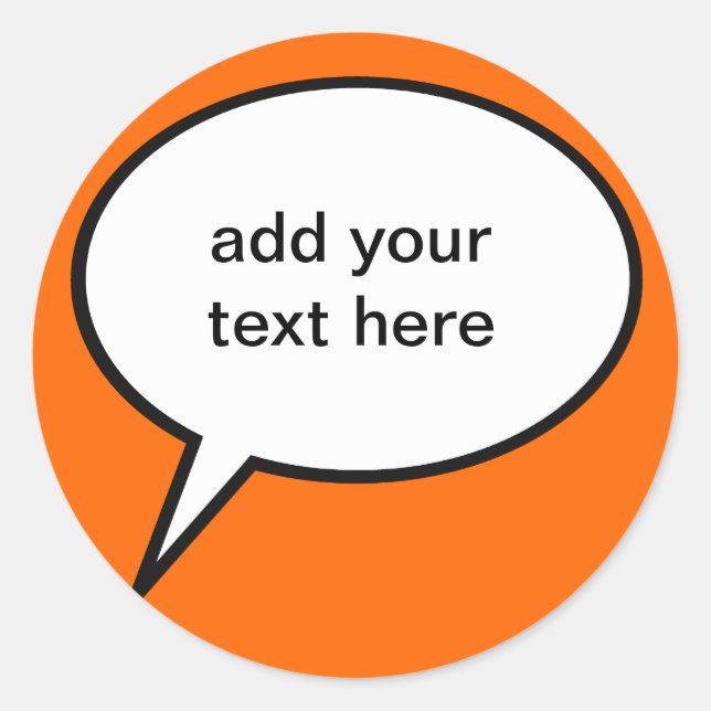 Adesivo balão de fala de desenho personalizável (Frente)