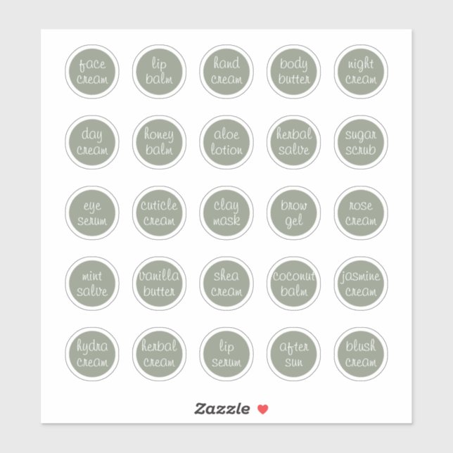 Adesivo Balão de Jar Cosmético Personalizado Verde de 1,14 (Folha)