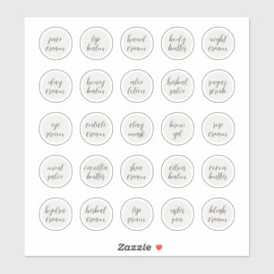 Adesivo Balão de Jar Cosmético Personalizável Branco de 1,