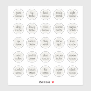 Adesivo Balão de Jar Cosmético Personalizável Branco de 1,