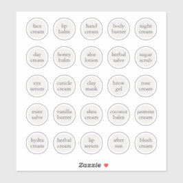 Adesivo Balão de Jar Cosmético Personalizável Branco de 1,