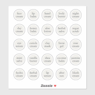 Adesivo Balão de Jar Cosmético Personalizável Branco de 1,