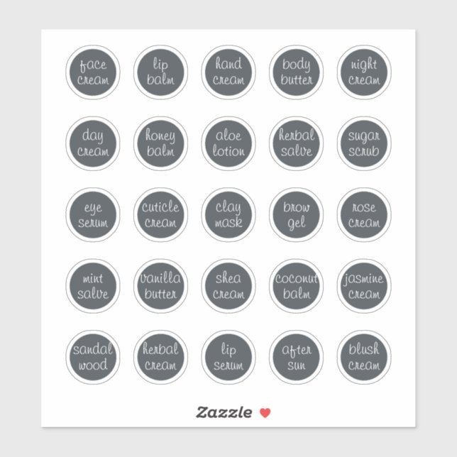 Adesivo Balão de Jar Cosmético Personalizável Preto de 1,1 (Folha)