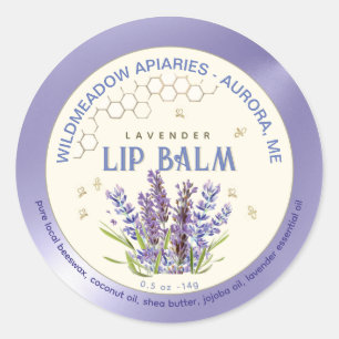 Adesivo Balão de Lip de cera de abelhas com flores e abelh